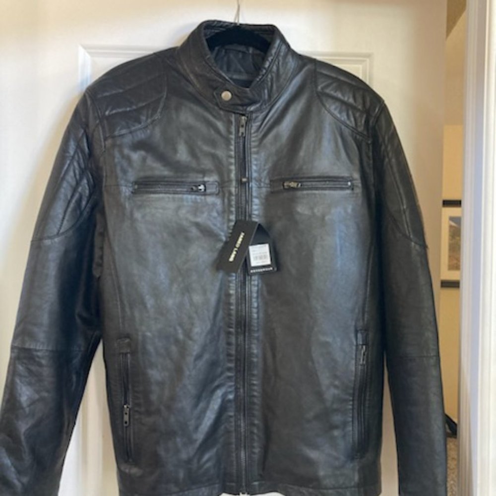 authentic real leather jacket sizelarge jared lang